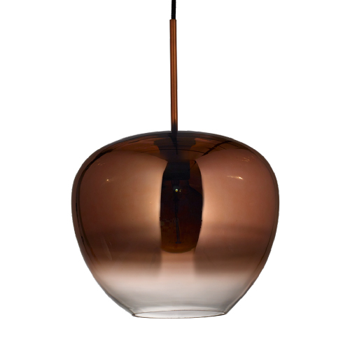 Colgante de 1 luz E27 con cobre y vidrio degradé diámetro 30cm altura 25cm Dupuy